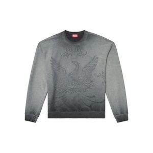 DIESEL Men's Graphic Crewneck Sweater Men GRAY Sweaters & Cardigans